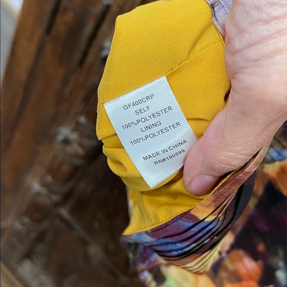 Gilner Farrar Molly Dress Kaleidoscope Print Size 10 Long Sleeve Ruched Mini EUC - Picture 7 of 7